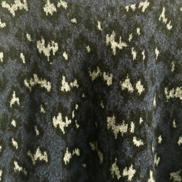 Athleta Hawthorn Textured Wool Blend Animal Print Pullover Blue 2X - Picture 5 of 10
